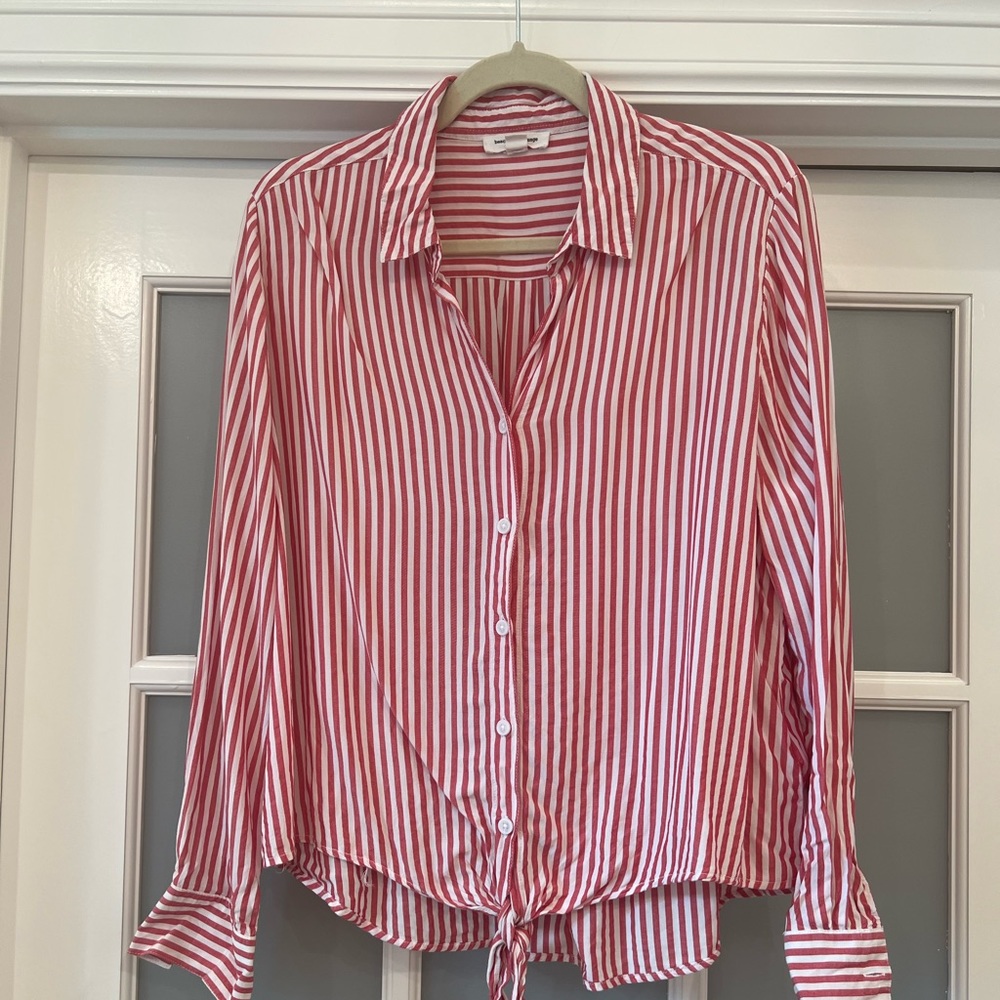 Red Striped Button Down - Picture 2 of 5